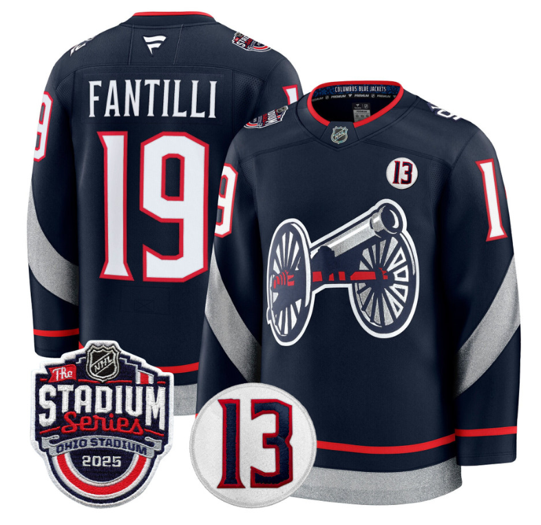 Men Adam Fantilli Jersey #19 Columbus Blue Jackets 2025 Stadium Series Stitched