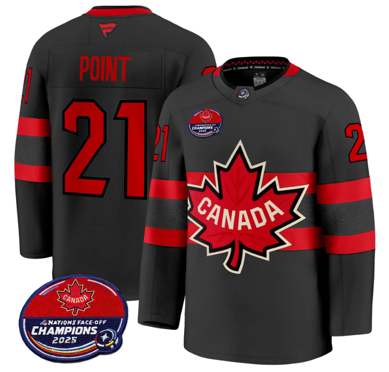 Men Brayden Point Jersey #21 Canada 4 Nations Face-Off 2025 Champions V2 Black