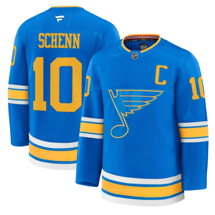 Men Brayden Schenn Jersey #10 St. Louis Blues 2025-26 Premium Stitched Blue
