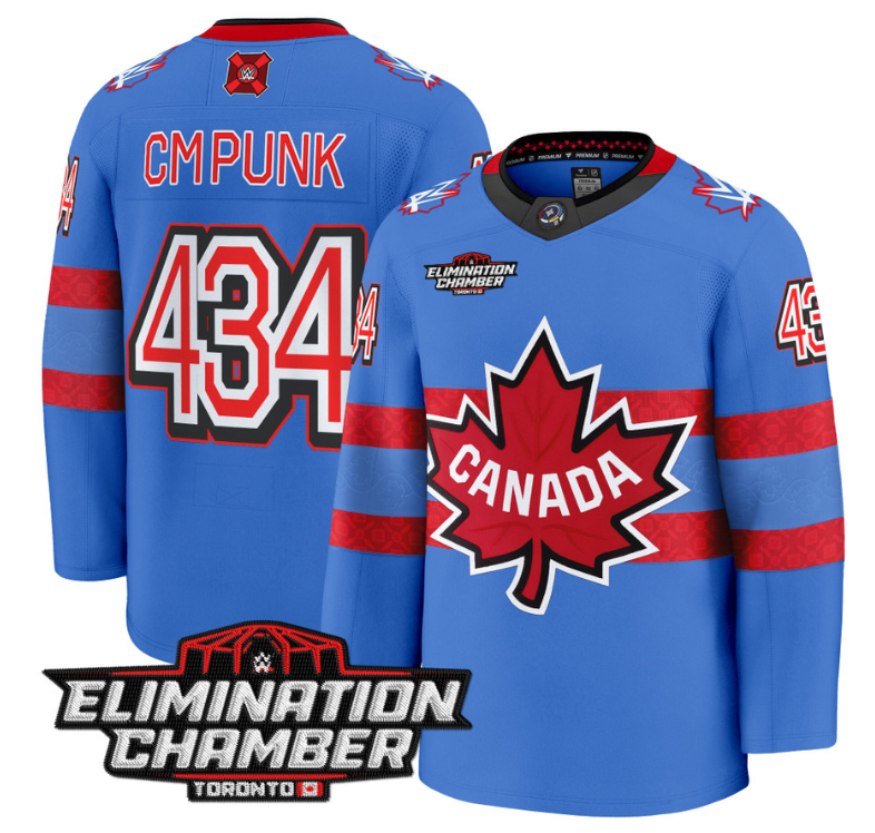 Men CM Punk Jersey #434 Elimination Chamber Toronto 2025 Premium Stitched Royal