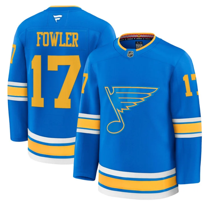 Men Cam Fowler Jersey #17 St. Louis Blues 2025-26 Premium Stitched Blue