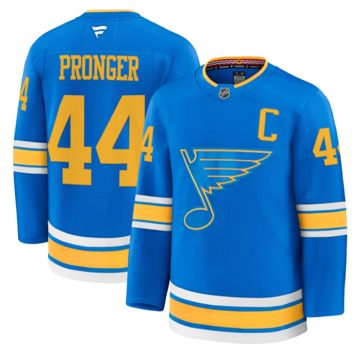 Men Chris Pronger Jersey #44 St. Louis Blues 2025-26 Premium Stitched Blue