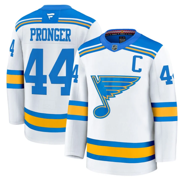 Men Chris Pronger Jersey #44 St. Louis Blues 2025-26 Premium Stitched White