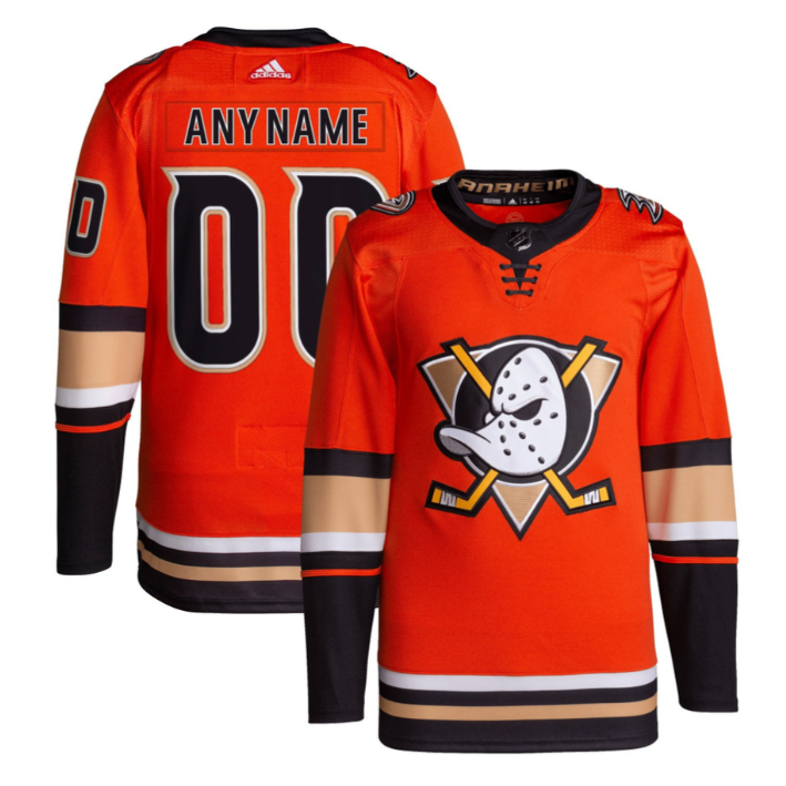 Men Custom Anaheim Ducks Jersey Name Number Alternate Primegreen Stitched