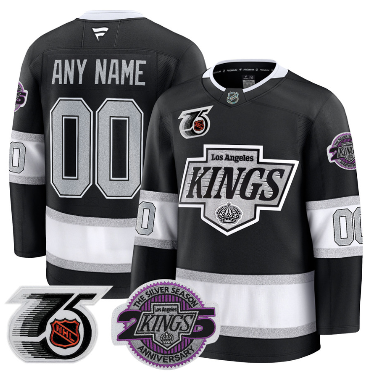 Men Custom Los Angeles Kings Jersey 91-92 75th 25th Anniversary Stitched Black