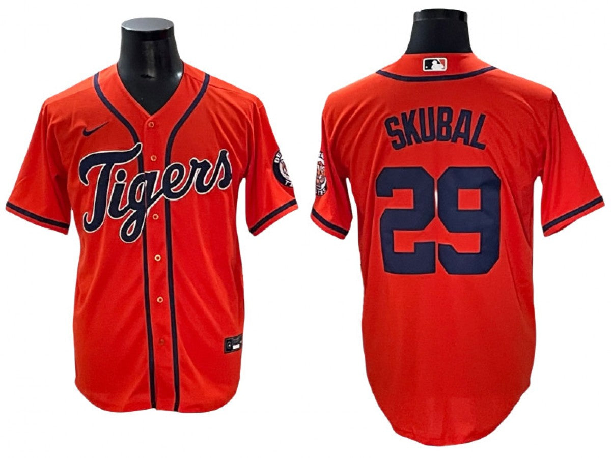 Men Detroit Tigers #29 Tarik Skubal Orange Jersey