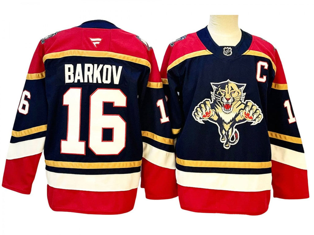 Men Florida Panthers #16 Aleksander Barkov White Away Jersey