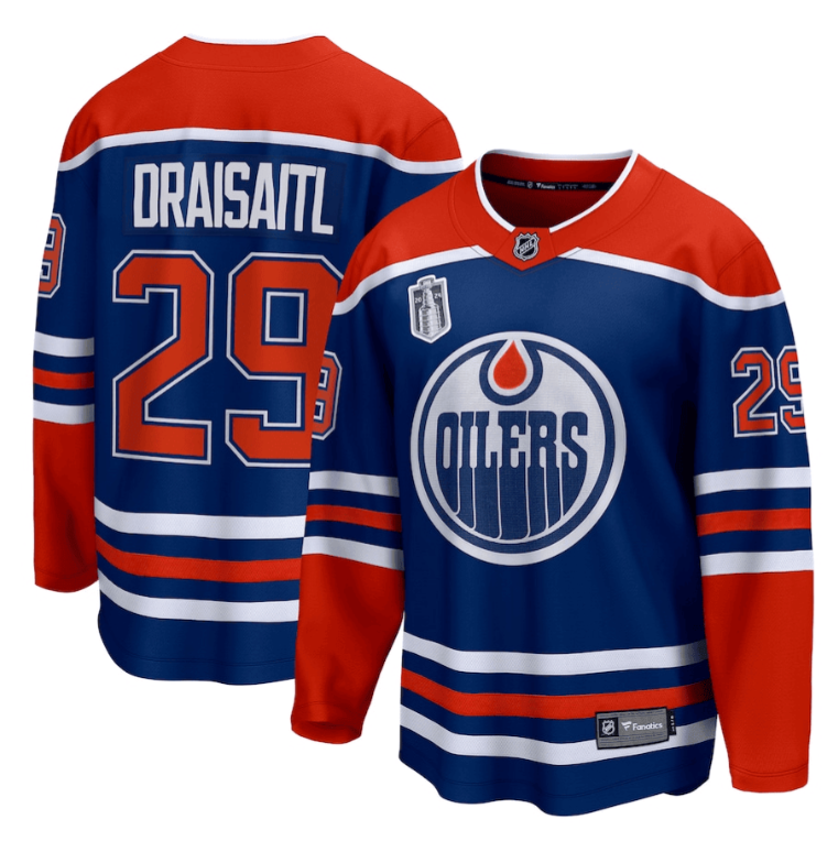 Men Leon Draisaitl 29 Edmonton Oilers 2024 Stanley Cup Final Home Breakaway Player Jersey Royal