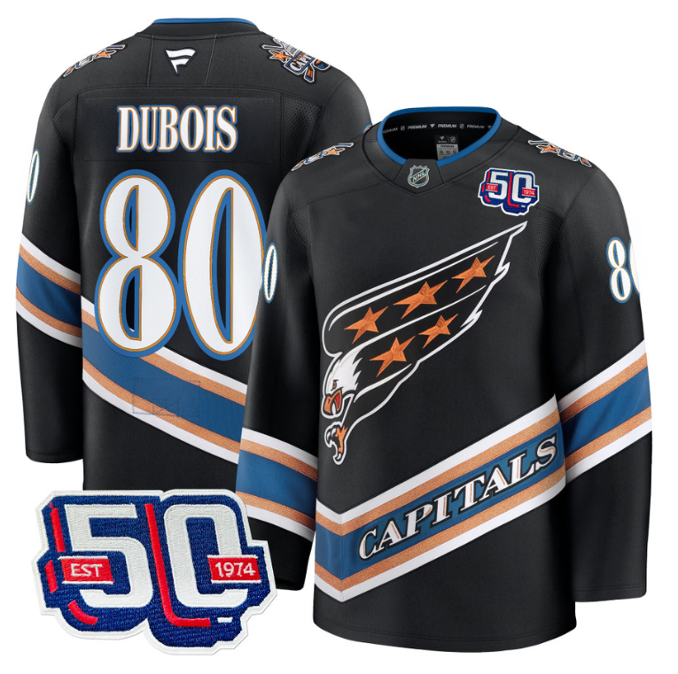 Men Pierre Dubois Jersey #80 Washington Capitals Eagle 50th Anniversary Black