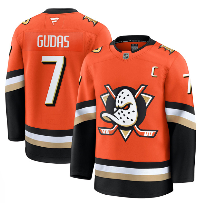 Men Radko Gudas Jersey #7 Anaheim Ducks 2025 Premium Stitched Home
