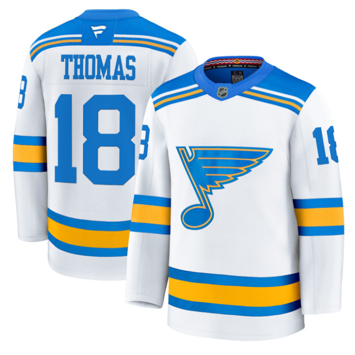 Men Robert Thomas Jersey #18 St. Louis Blues 2025-26 Premium Stitched White