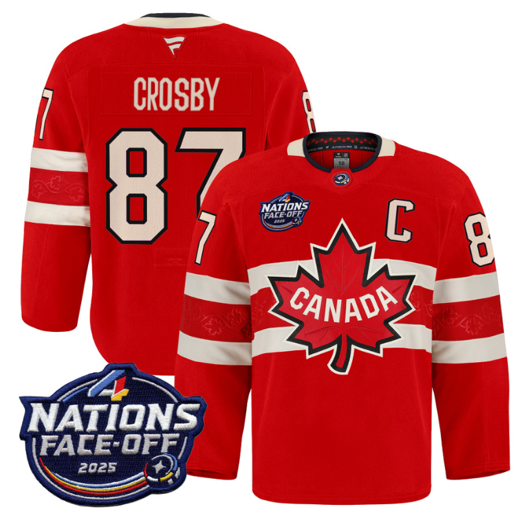 Men Sidney Crosby Jersey #87 Canada 4 Nations Face-Off 2025 Pro Stitched Red