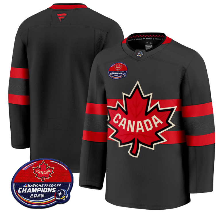 Men Team Jersey Canada 4 Nations Face-Off 2025 Champions V2 Black