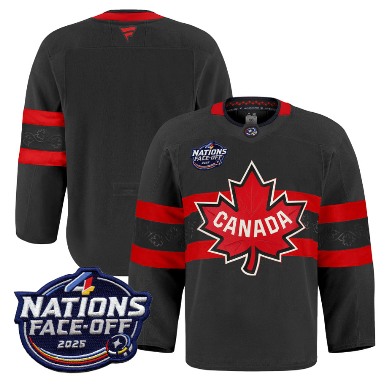 Men Team Jersey Canada 4 Nations Face-Off 2025 Pro Stitched Black