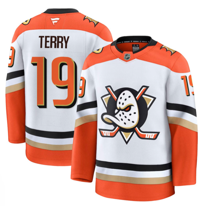 Men Troy Terry Jersey #19 Anaheim Ducks 2025 Premium Stitched Away