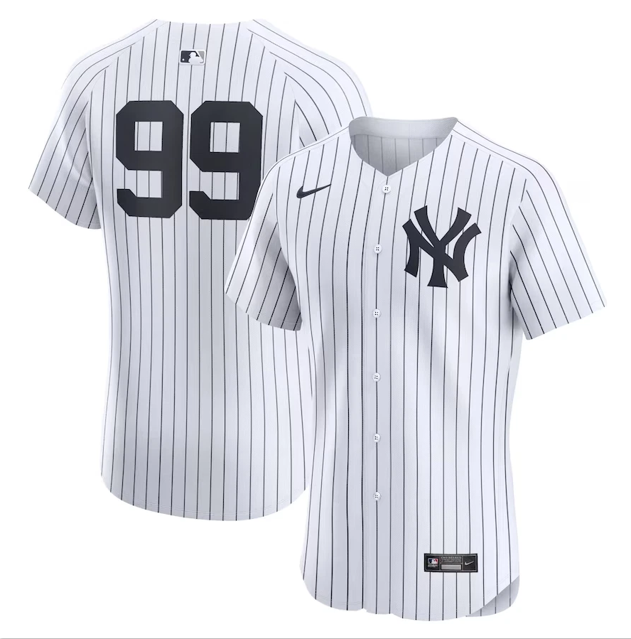 Men's Aaron Judge White Home Elite Player #99 All Stitched Jersey