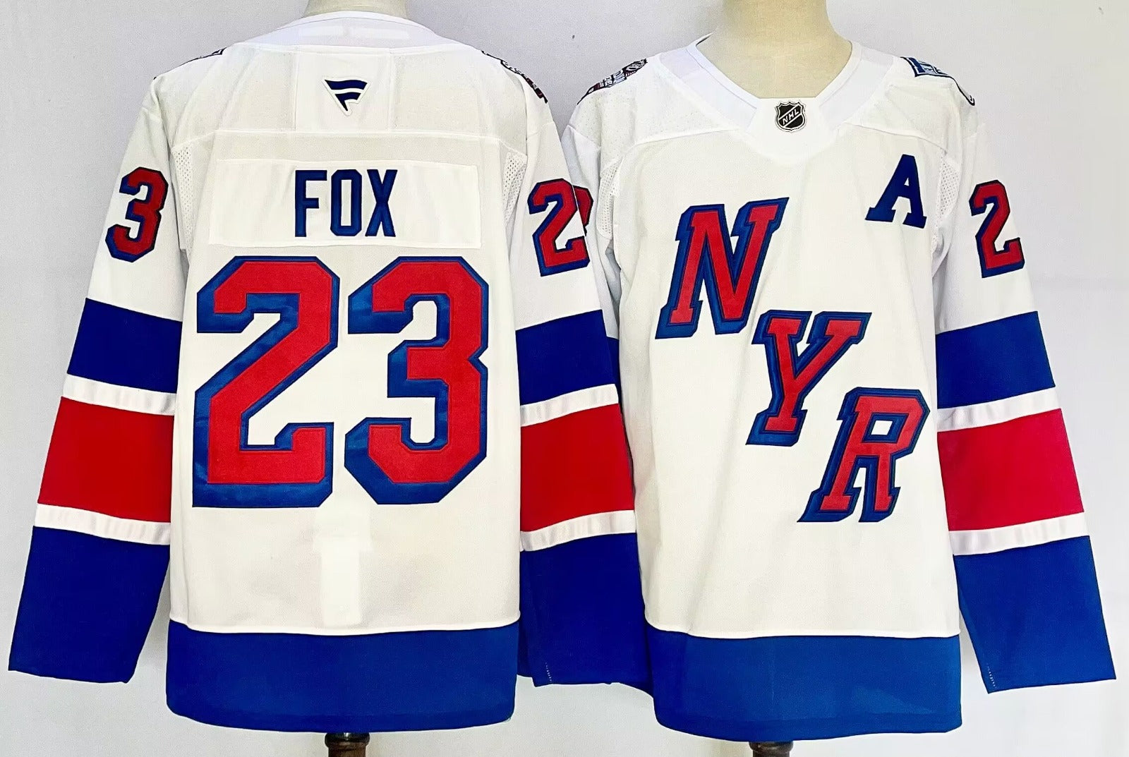 Men’s Adam Fox Jersey #23 New York Rangers White Alternate Stitched