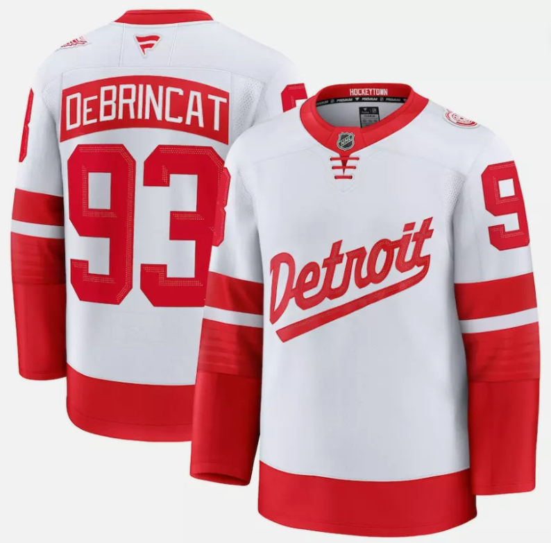 Men's Alex DeBrincat Jersey #93 Detroit Red Wings White 2025 Stadium Stitched