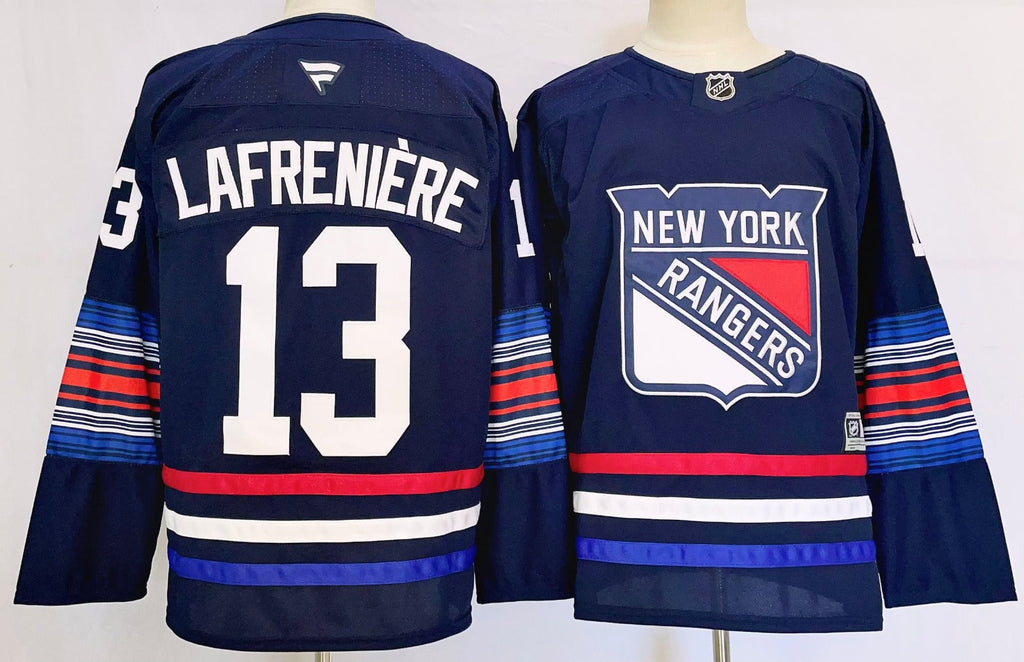 Men’s Alexis Lafrenière Jersey #13 New York Rangers Navy Alternate Stitched
