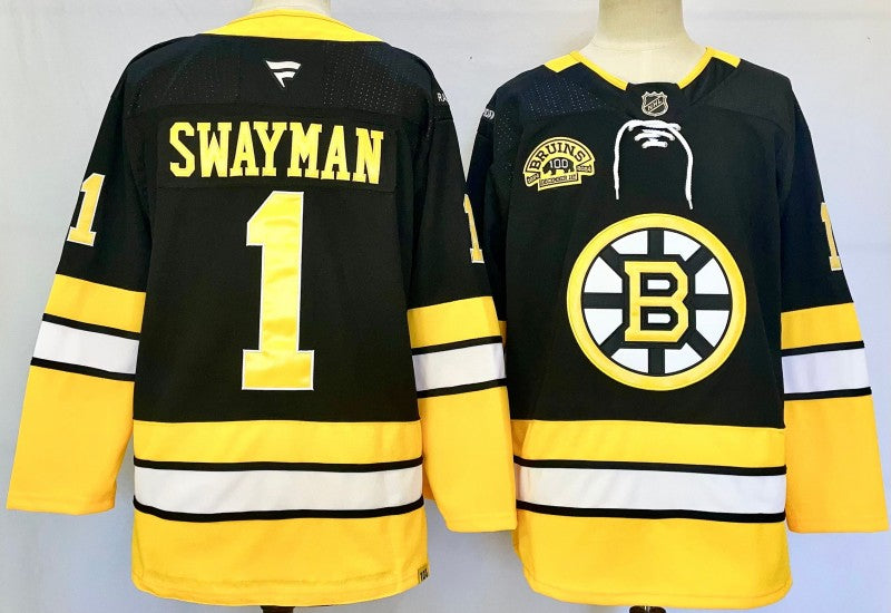 Men's Boston Bruins #1 Jeremy SwaymanJersey Stitched