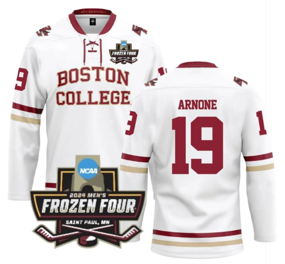 Men's Boston College NCAA Ice Hockey Jade Arnone #19 White Jersey