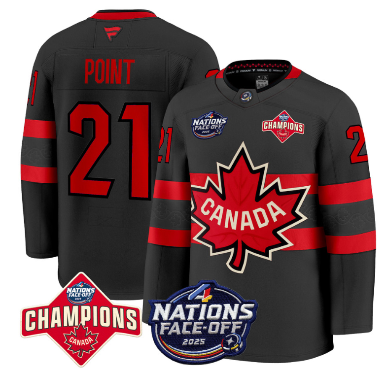 Men's Brayden Point Jersey #21 Canada 4 Nations Face-Off 2025 Champions Black