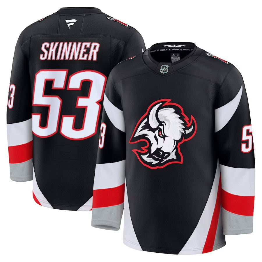 Men's Buffalo Sabres #53 Jeff Skinner Alternate Premium Jersey Stitched Black