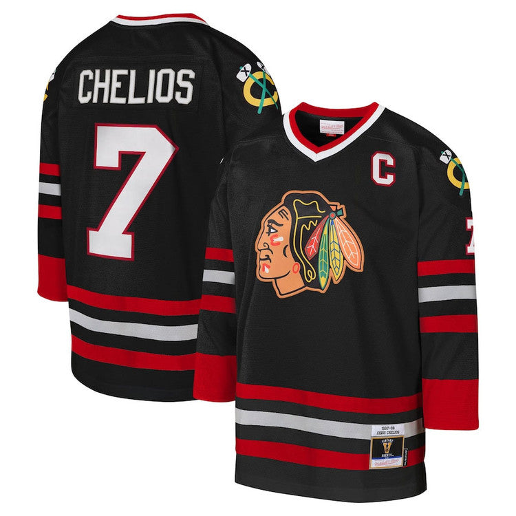 Men's Chicago Blackhawks #7 Chris Chelios 1997-98 Power Play Jersey