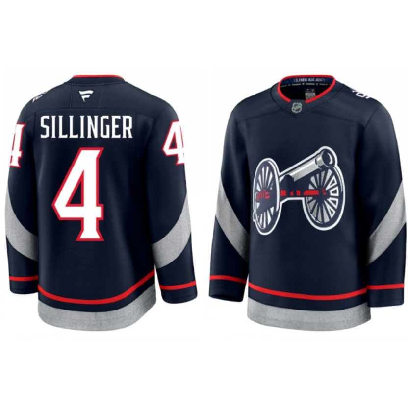Men's Cole Sillinger Jersey #4 Columbus Blue Jackets 2025 Stadium Series