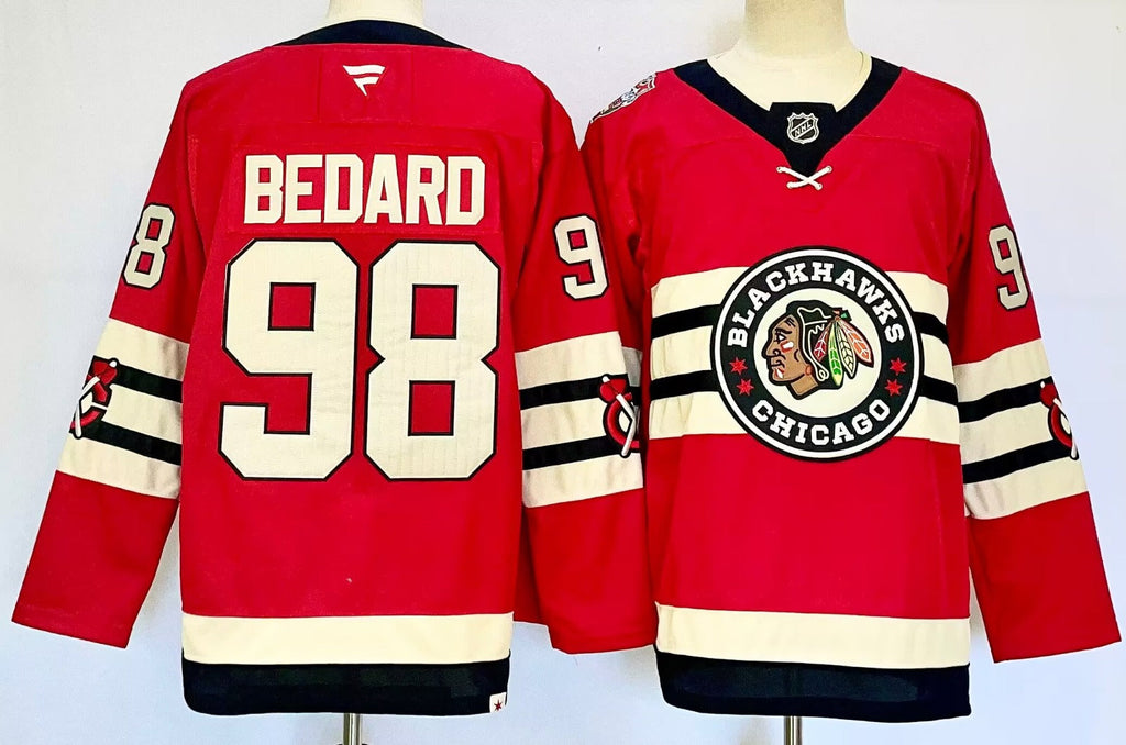 Men’s Connor Bedard Jersey #98 Chicago Blackhawks 2025 Winter Classic Stitched