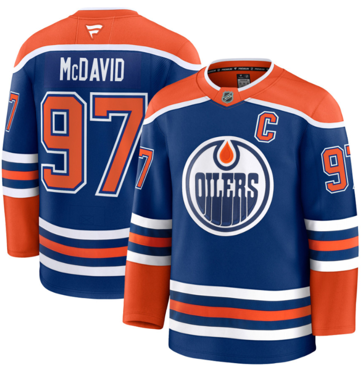 Men's Connor McDavid Jersey #97 Edmonton Oilers 2025 Premium Home All Stitched