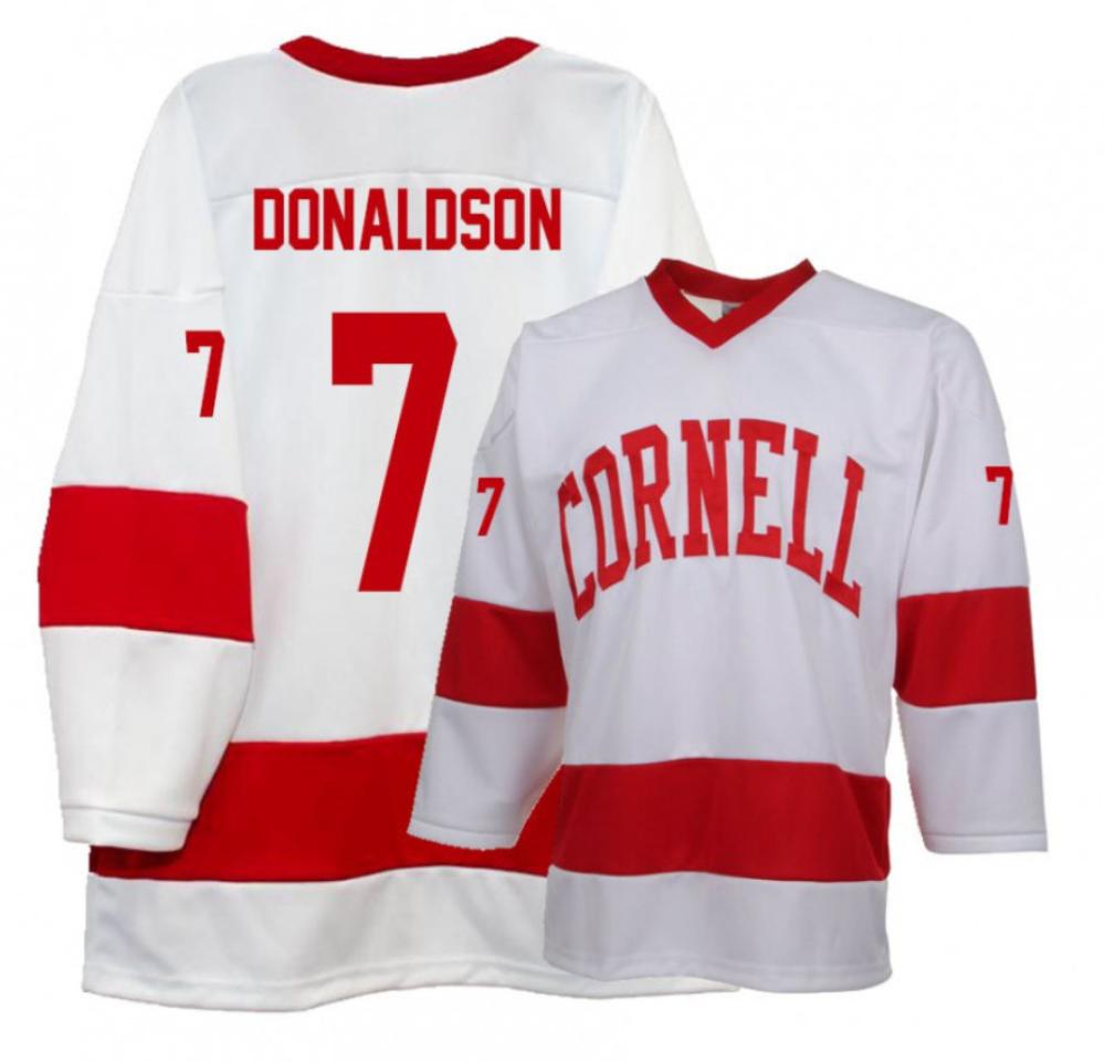 Men's Cornell Big Red #7 Cam Donaldson College Hockey Stitched White Jersey