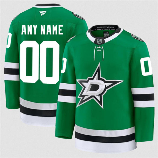 Men's Custom Dallas Stars Jersey Name, Number 2025 Home Green Stitched