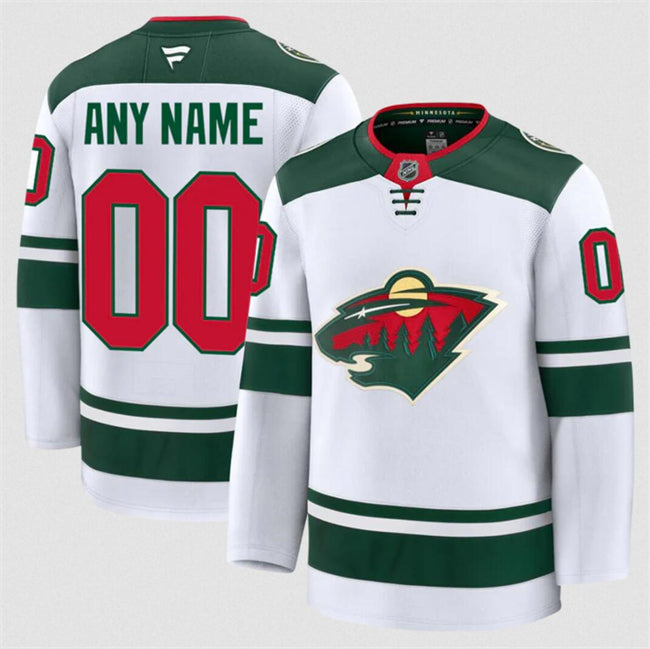 Men's Custom Minnesota Wild Jersey Name, Number 2025 Away White