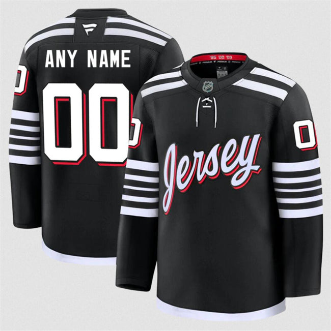 Men's Custom New Jersey Devils Jersey Name, Number 2025 Alternate Black