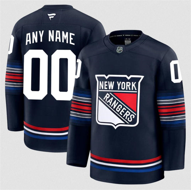 Men's Custom New York Rangers Jersey Name, Number 2025 Navy Stitched