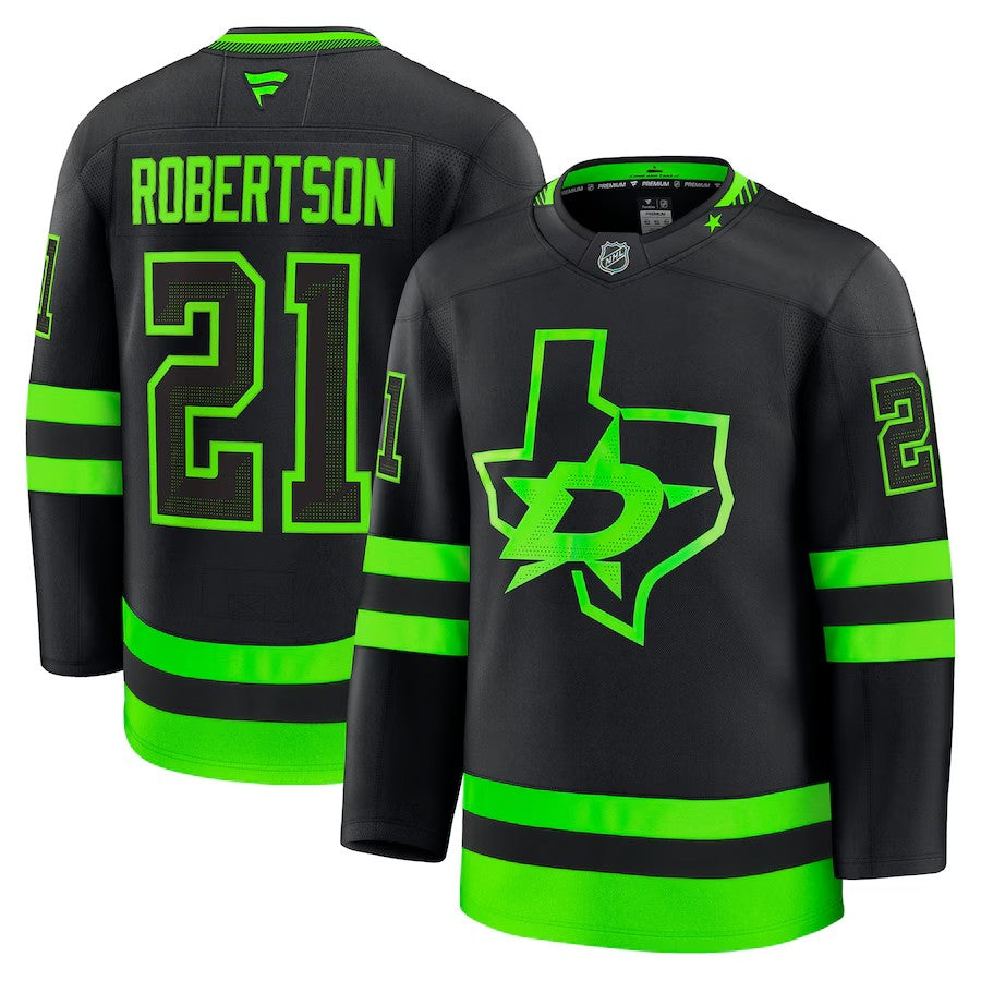 Men's Dallas Stars #21 Jason Robertson Alternate Premium Jersey Black