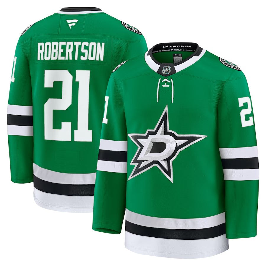 Men's Dallas Stars #21 Jason Robertson Home Premium Jersey Kelly Green
