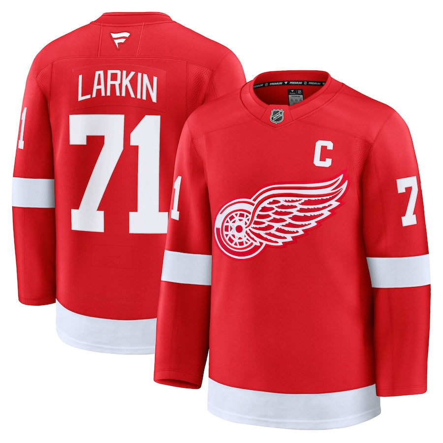Men's Detroit Red Wings #71 Dylan Larkin Home Premium Jersey Red