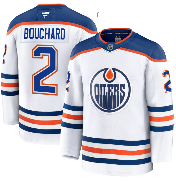 Men's Evan Bouchard Jersey #2 Edmonton Oilers 2025 Premium Home All Stitched