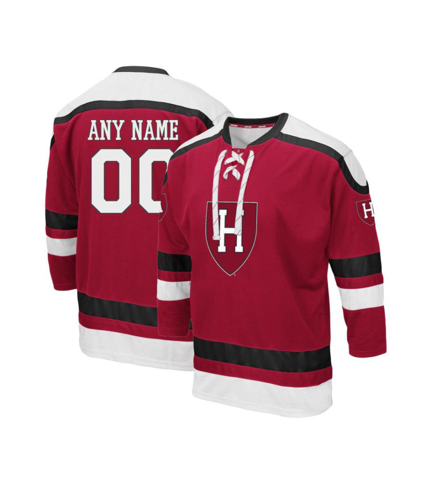 Men's Harvard Crimson Custom Crimson Hockey Jersey