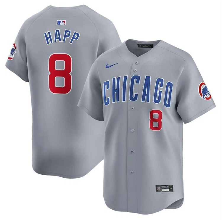 Men's Ian Happ #8 Road Limited Gray Jersey