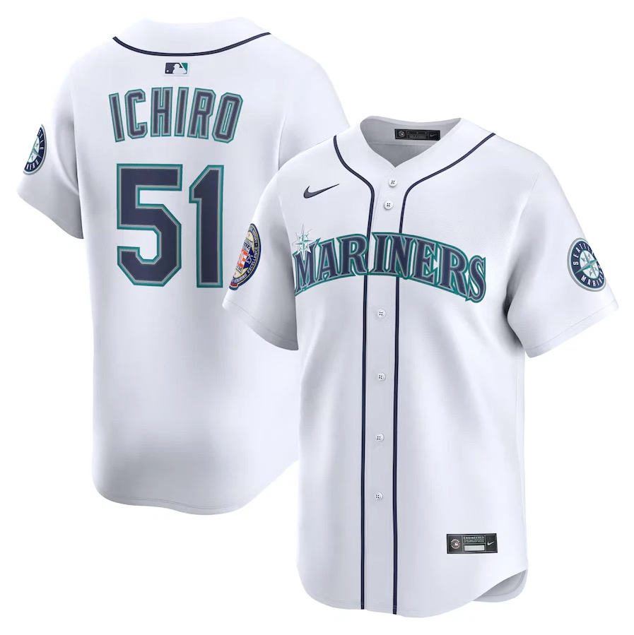 Men's Ichiro Suzuki White 2025 Nationa lHall of Fame Home Limited Player Jersey