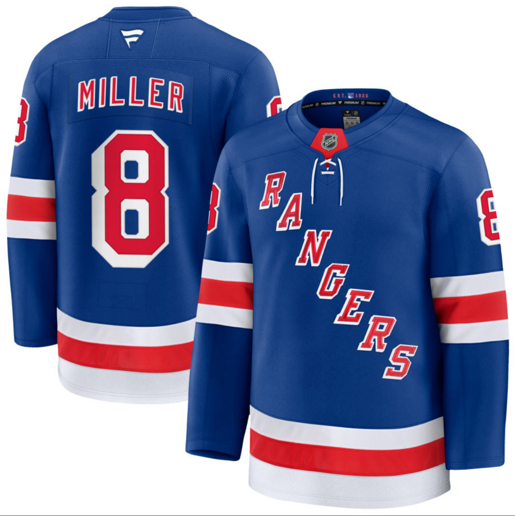 Men's J.T. Miller Jersey #8 New York Rangers All Stitched Blue