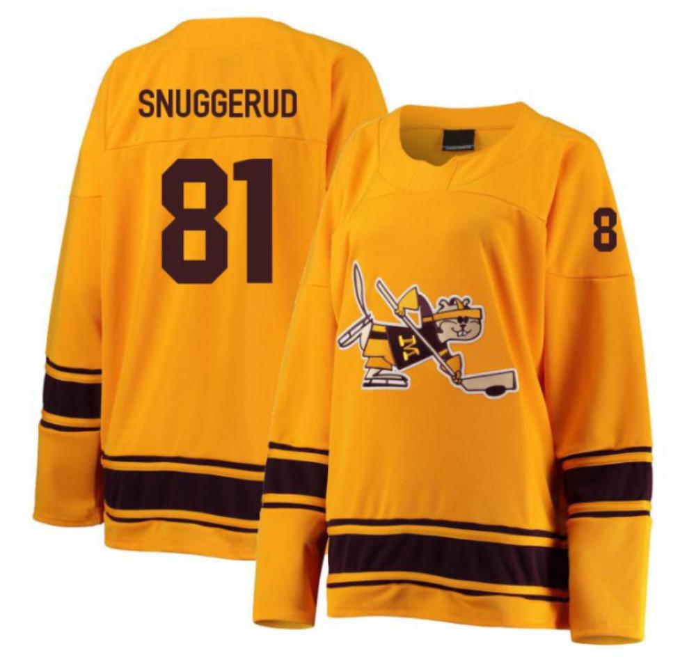 Men's Jimmy Snuggerud #81 Minnesota Golden Gophers Hockey Jersey Gold