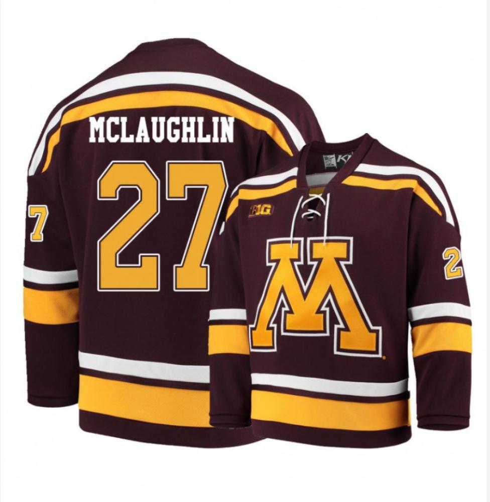 Men's Minnesota Golden Gophers #27 B. McLaughlin Hockey Stitched Maroon Jersey