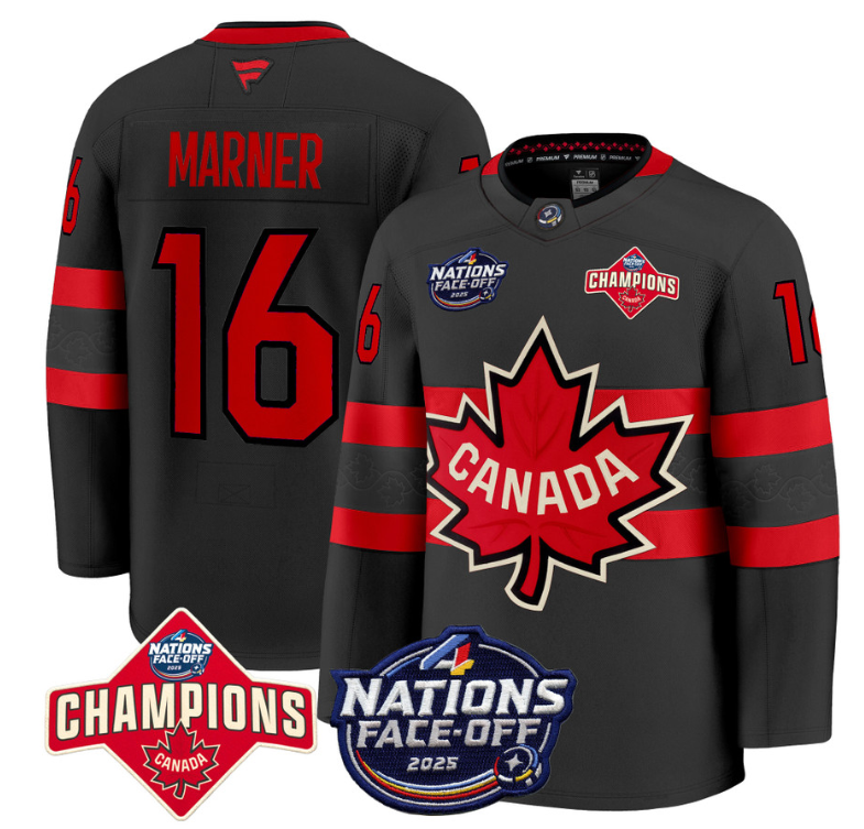 Men's Mitch Marner Jersey #67 Canada 4 Nations Face-Off 2025 Champions Black
