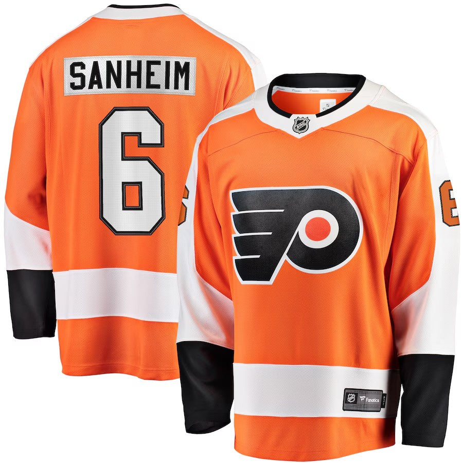Men's Philadelphia Flyers #6 Travis Sanheim Premier Breakaway Player Jersey Orange