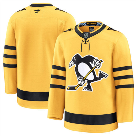 Men's Pittsburgh Penguins Blank Gold 2025 Alternate Stitched Jersey