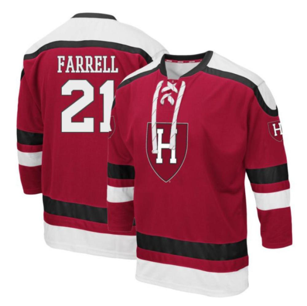 Men's Sean Farrell #21 Crimson Harvard Crimson Hockey Jersey